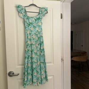 Hill House Women’s Floral Maxi Dress in Mint and Cream